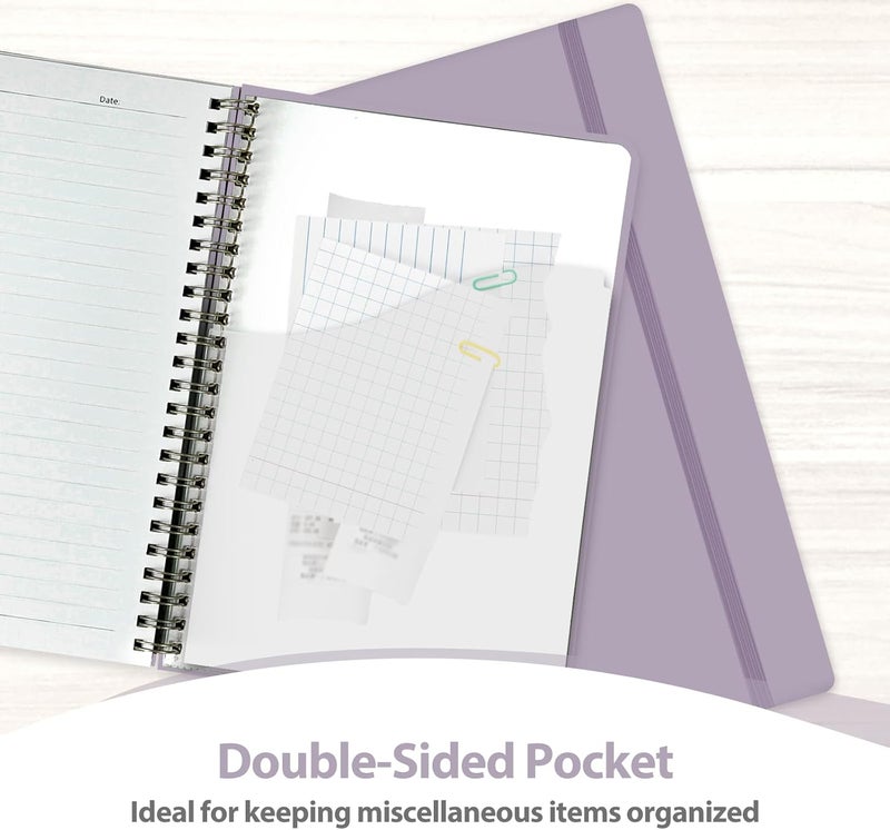 VALOME Journaling Notebooks, A5 Lined Spiral Notebook for Women & Men, 146 Pages College Ruled Hardcover Note Book for Work, Note Taking, Journaling, School, Writing (Purple) - Image 5